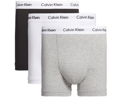 Calvin Klein Trunks Heren Onderbroeken - 3-pack - Wit/Grijs/Zwart