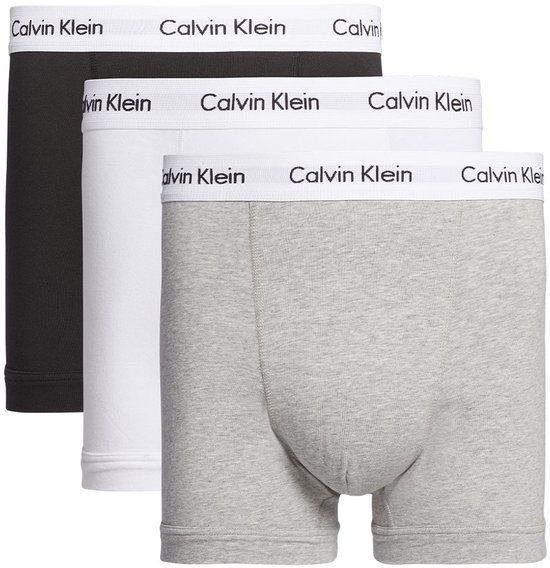 Calvin Klein Trunks Heren Onderbroeken - 3-pack - Wit/Grijs/Zwart