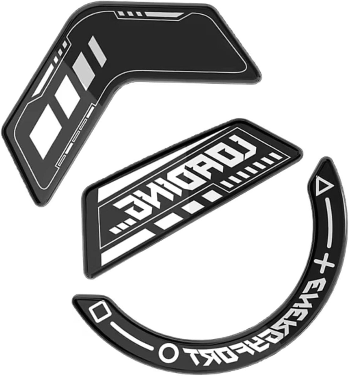 Glazen Skates Pad - Voet Stickers - Precisie Computer Gebruik - Soepele Beweging - 1 Set - Wit/Zwart
