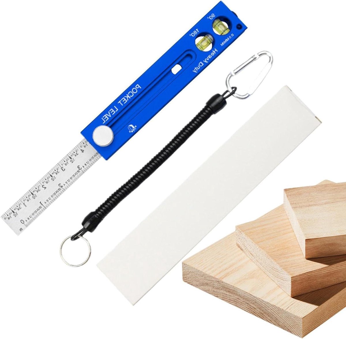 Markeerliniaal Houtbewerking - Precisie Meetgereedschap - Nauwkeurig Markeren - Dubbele Schaalfunctie - 19 x 4 x 3 cm - Zilverkleurig
