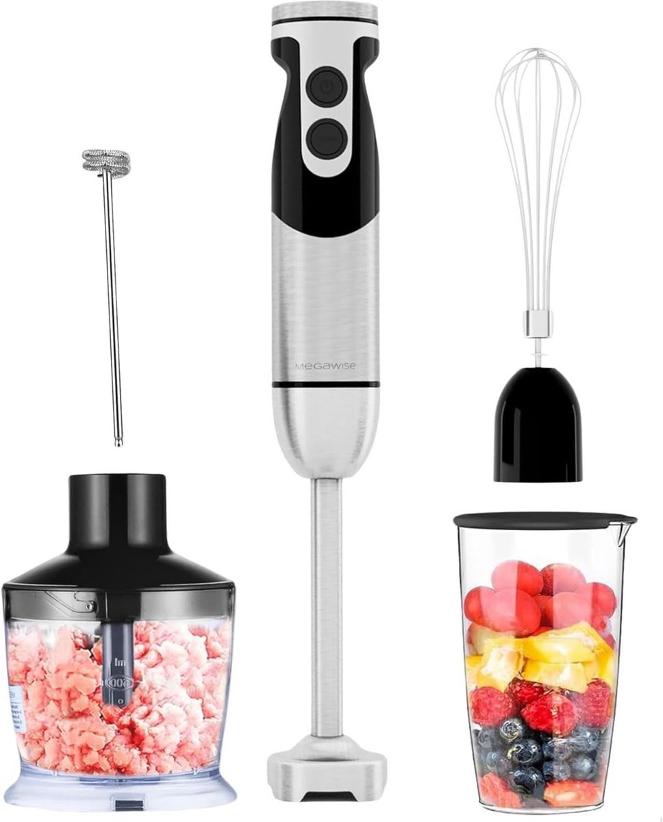 Staafmixer Set - Keuken Blender - Eten Bereiden - 12 Snelheden - 600 ml - Zwart