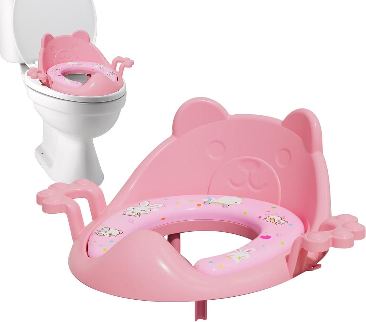 Zindelijkheidstrainer - Toiletkussen Kinderen - Zindelijkheidstraining - Anti-slip Stabiliteit - Universele Pasvorm - Lichtroze