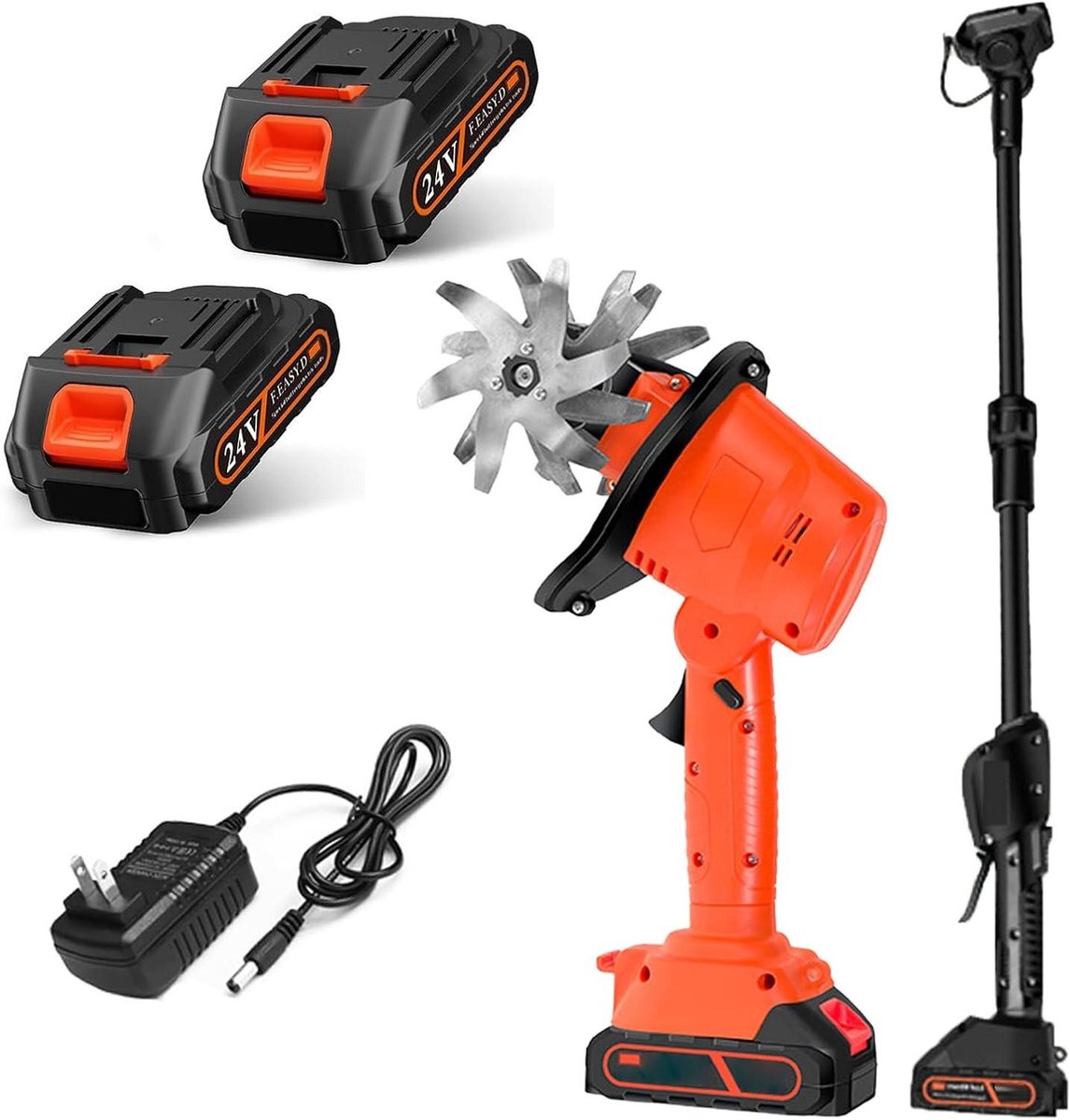 Elektrische Tuinfrees - Handheld Microfrees - Grond Losmaken - Inclusief 2 Batterijen - 10 cm Werkdiepte - Zwart