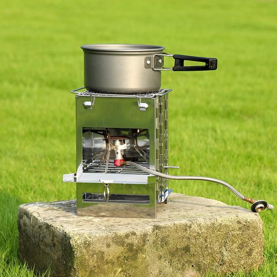 Dailygoods- Houtkachel Opvouwbaar - Roestvrij Staal - Barbecue Grill - Compact Formaat - Buiten Koken - Gemakkelijk Opbergen - Barbecuegrill van Dailygoods — afbeelding 4