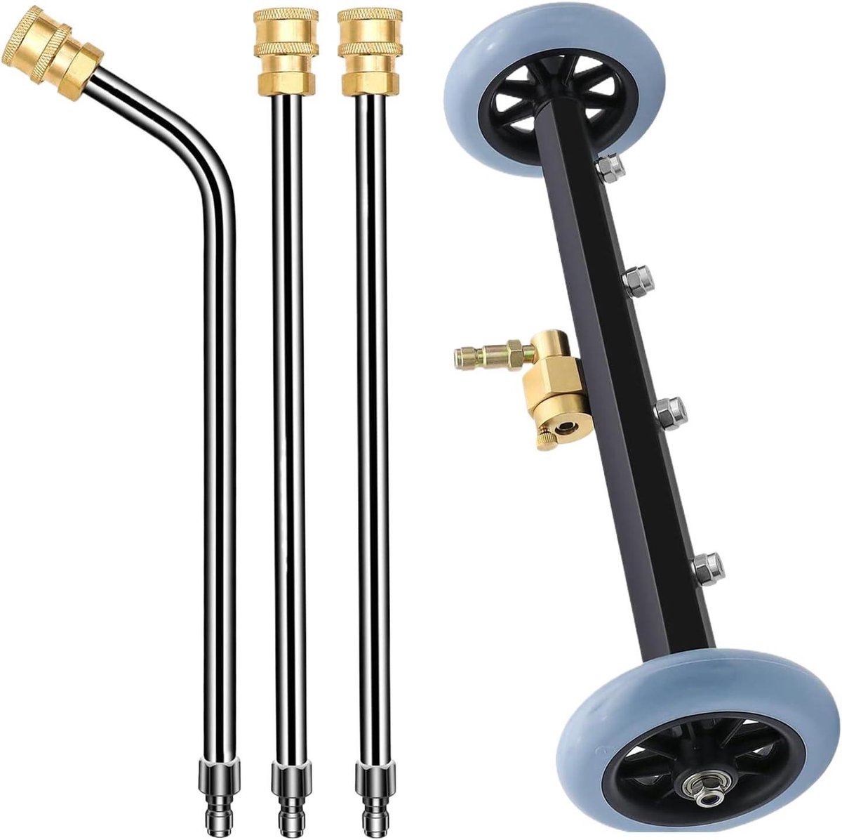 Ondervoertuig wasapparaat - Onderbouw reiniger - Voertuig reinigen - Uittrekbaar bereik - 40 cm - Zilver
