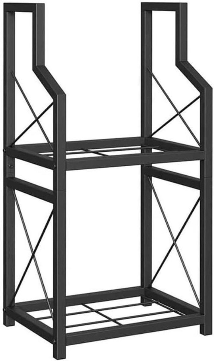 Brandhoutrek - Houtopslag - Open Haard - Weerbestendig - Compact Ontwerp - Zwart