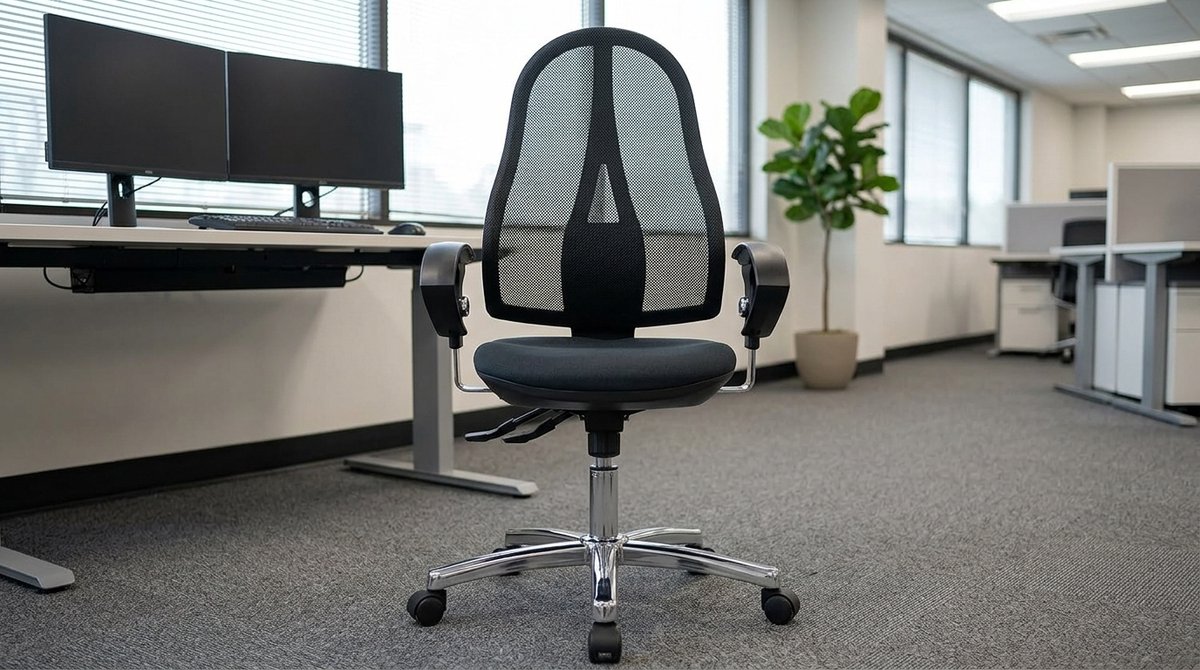 Ergonomische bureaustoel met armleuningen – House&Garden Open Point SY Deluxe draaistoel – zwart mesh design, synchroonmechanisme, verstelbare zithoogte, 110 kg draagkracht – moderne kantoorstoel voor thuis en werk