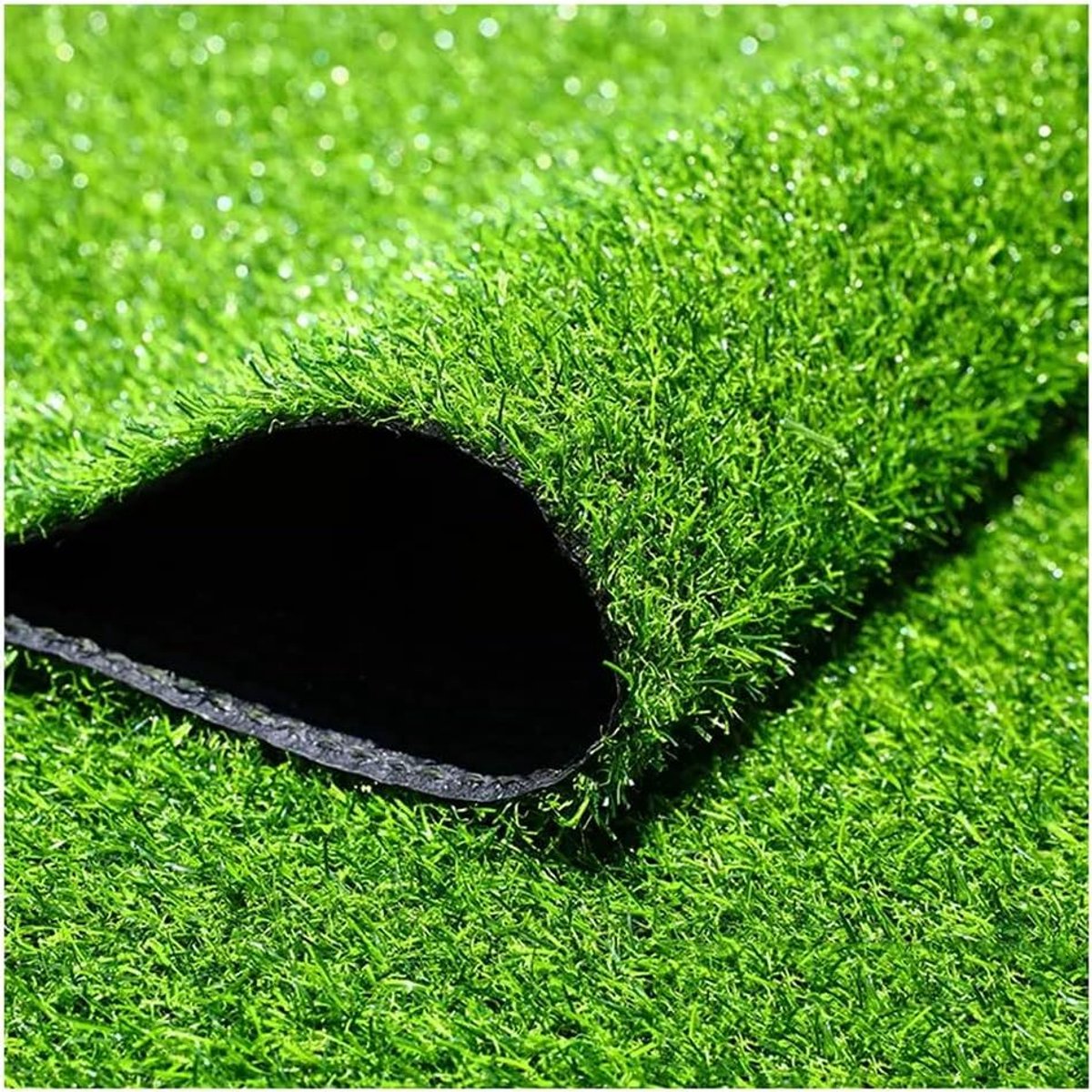 Kunstgras Grasmat - Synthetisch Gazon - Buiten Decoratie - Veilig voor Huisdieren - 1.5x5m - Legergroen