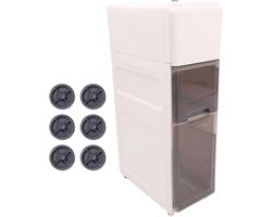 Slim Plastic Storage Cabinet Drawer Style Multifunctional Vertical Tall Kitchen Storage Box with Wheels for Rice Food Ingredients Organizing PP PET Material (3 Tier)