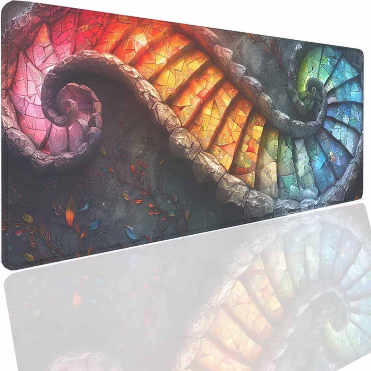 Ladder Mouse Mat XXL 900 x 300 x 3 mm, Large Gaming Mouse Pad Design Sewn Edges, Weatherproof Non-Slip Mouse Pad PC Laptop Improves Precision and Speed for Home Office PjY11145 N-U