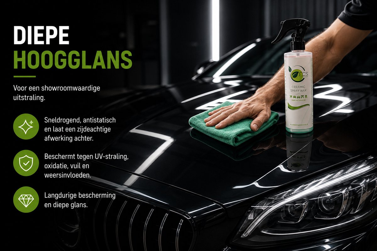 ECS Ceramic Spray Wax – Keramische Wax Auto – Lakbescherming, Hoogglans & Waterafstotende Coating – 500ml – foto 3