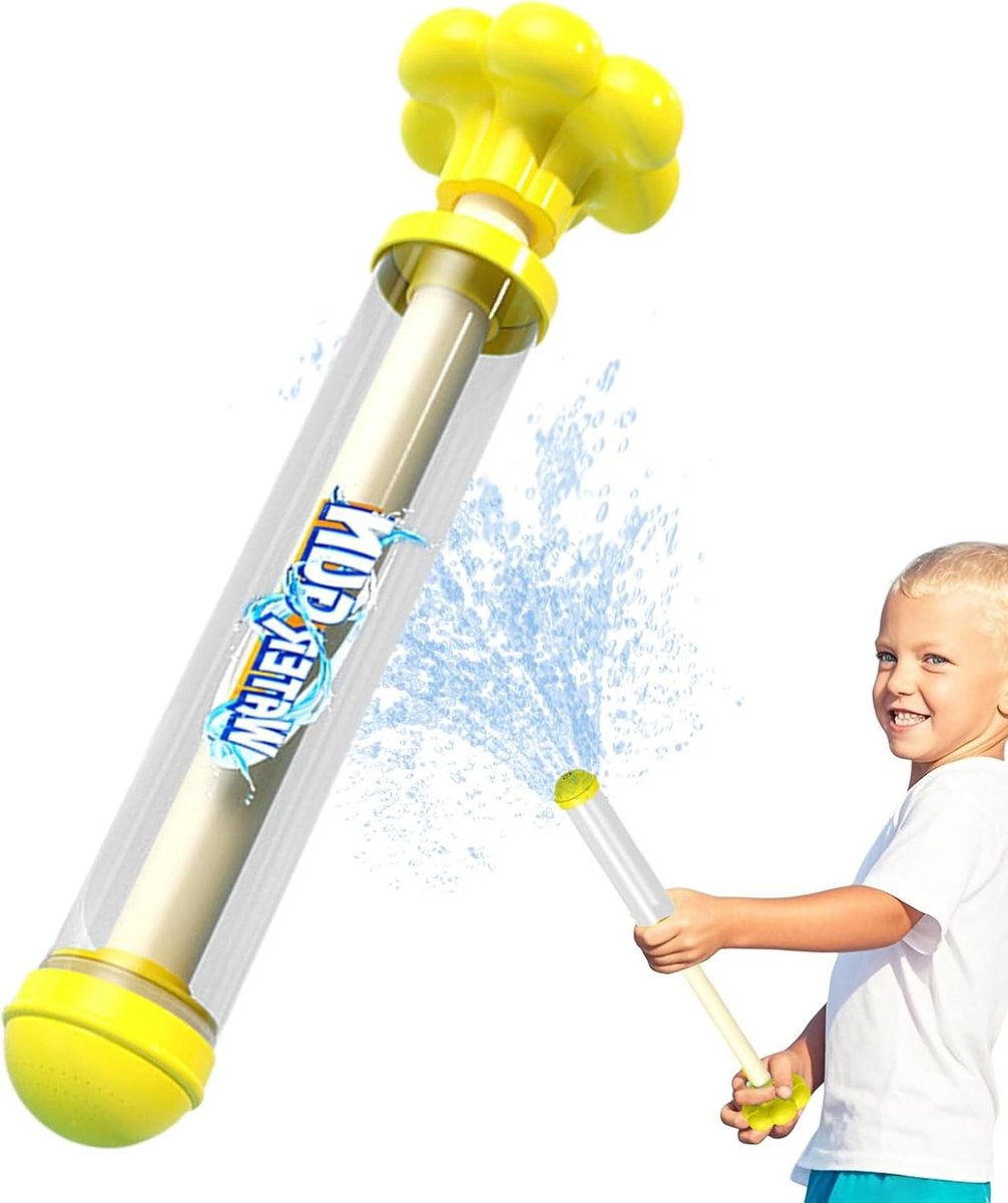Zwembad Spuit Speelgoed - Waterkanon Buitenspel - Interactieve Games - Degelijk ABS Materiaal - 27x7cm - Geel