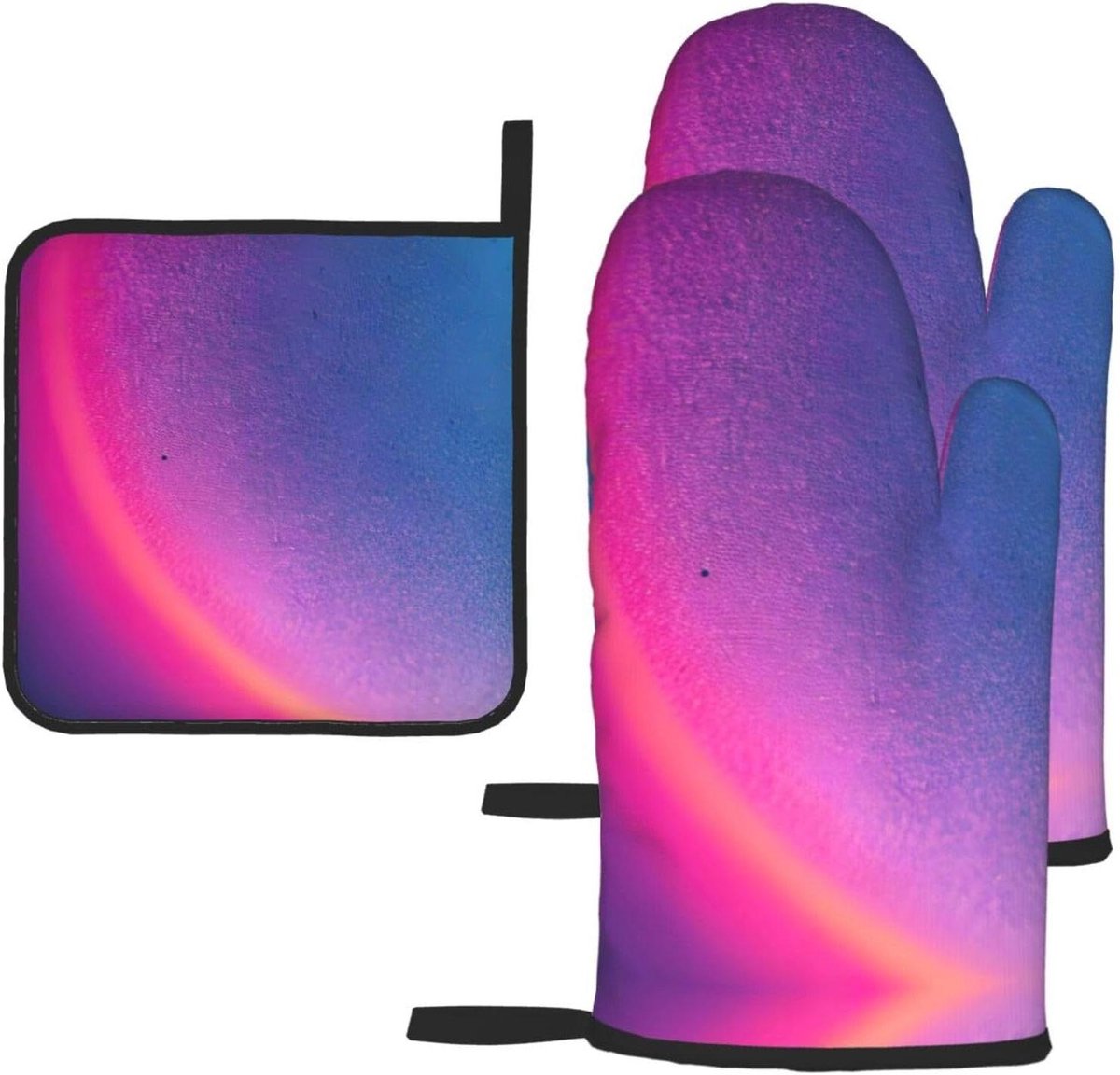 Abstracte geometrische essentiële keukenbakset - hittebestendige padset met ovenwanten - een must-have in elk huis