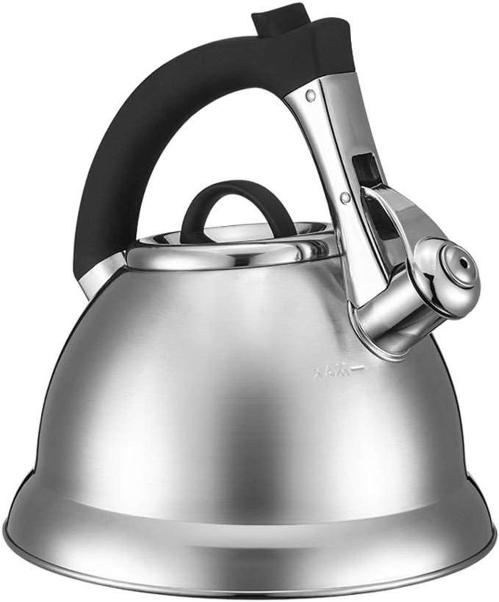 Waterkoker Roestvrijstaal - Fluitketel Gas - Thee Zetten - Grote Capaciteit - 1.00 Aantal - Zilver
