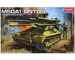 Academy Modelbouwpakket Militaire voertuigen - 13218 USMC M50A1 Ontos - Inclusief 2 Figuren - Amerikaanse Tankjager Plastic - 1:35 - Modelbouw