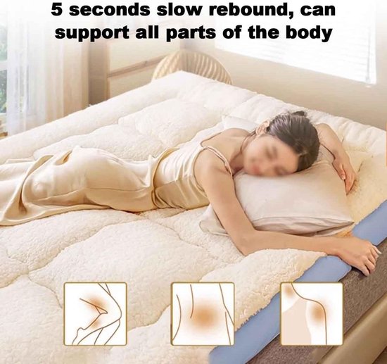 Japanse Futon Matras - Vloermatras Student - Flexibel Slapen - Opvouwbaar Draagbaar - 90x190cm - Roze — afbeelding 5