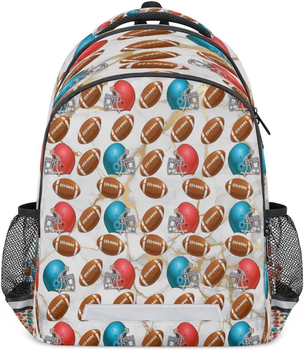 Voetbal Rugzak - Marmeren Tas - School en Reizen - Duurzaam Polyester - 20 Liter - Bedrukt