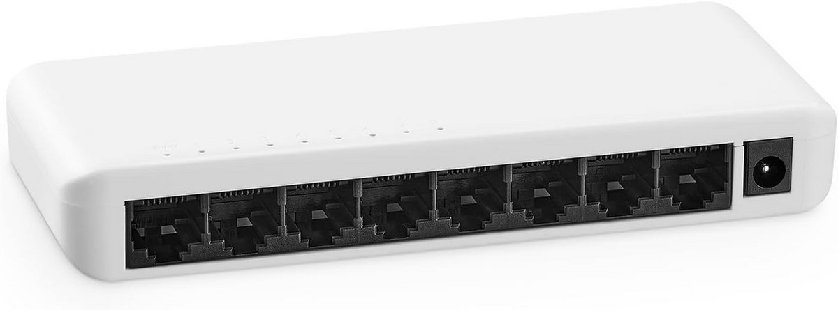 Gigabit Ethernet Switch - Netwerk Hub - Netwerk Uitbreiden - 8 Poorts Plug en Play - 1000Mbps Snelheid - Zwart
