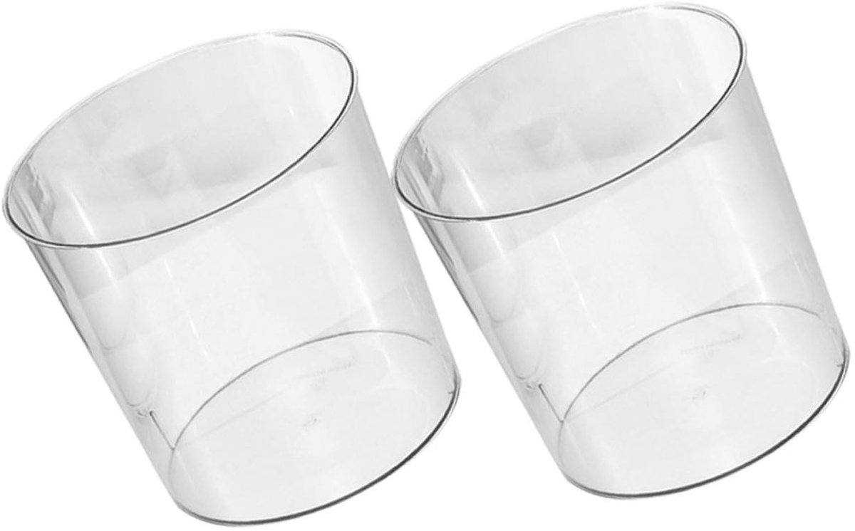 Transparante Afvalbakken - Plastic Prullenbakken - Huishoudelijk Gebruik - Eenvoudig Ontwerp - 2 Stuks - Transparant