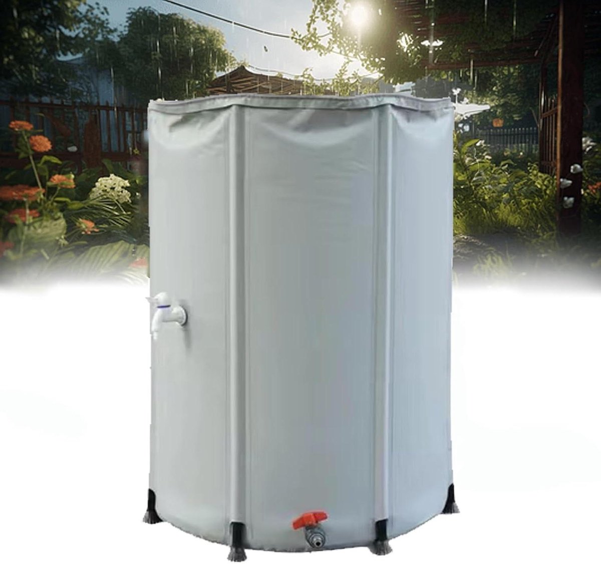 Opvouwbaar Regenton - Wateropslag Vat - Tuin Besproeien - Inclusief Kraan - 100 Liter - Grijs
