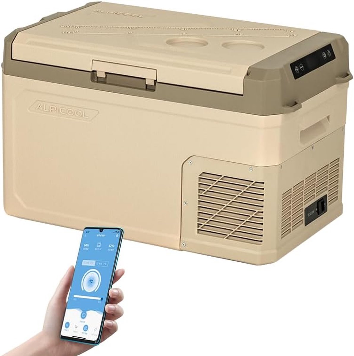 Elektrische Koelbox - Mini Koelkast Vriezer - Onderweg Koel Houden - Diepe Koeling -20°C - 30 Liter - Bruin