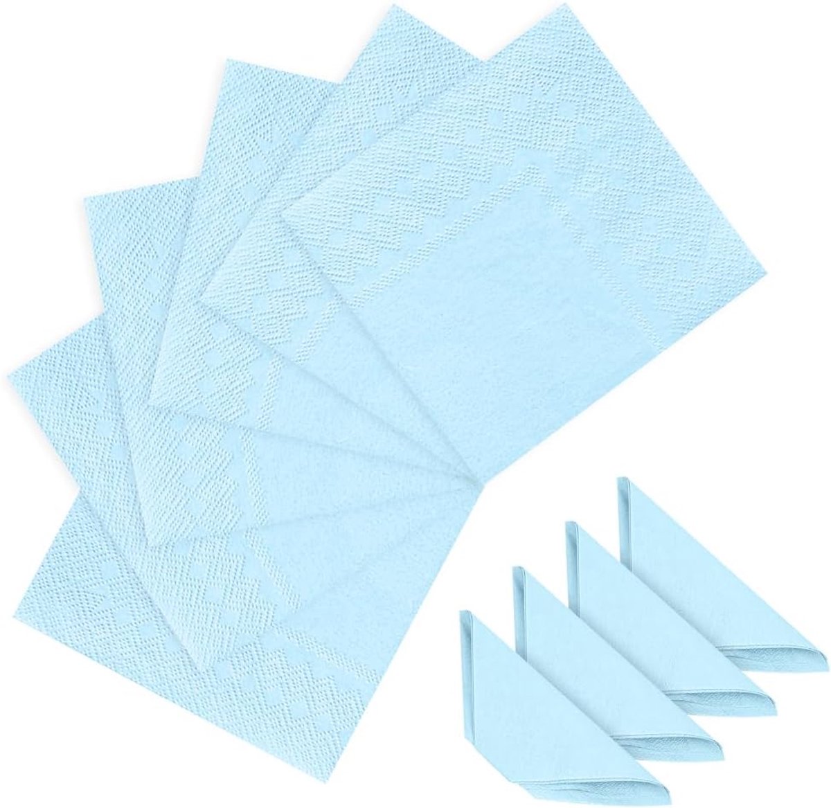 Servetten Papieren - Servetten - Tafel Servetten - Papier - Papieren Wegwerp Servetjes - Feestservetten - Voorjaar Servetten - Lunch/Diner Tafel Decoratie - 2 Laags - Lichtblauw - 25 x 25 cm - 80 Stuks - van Imperatoris