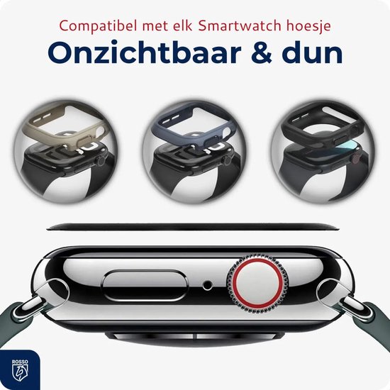 Rosso Smartwatch Protector Geschikt voor Apple Watch 11 / 10 46MM - 7H Tempered Glass Screen Protector - met Installatietray en Dust Removal - Horloge Beschermlaag - Case Friendly (2-Pack)