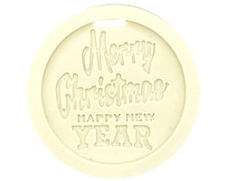 Jesmonite - Siliconen mal hanger Merry Christmas - ø 6,8 cm