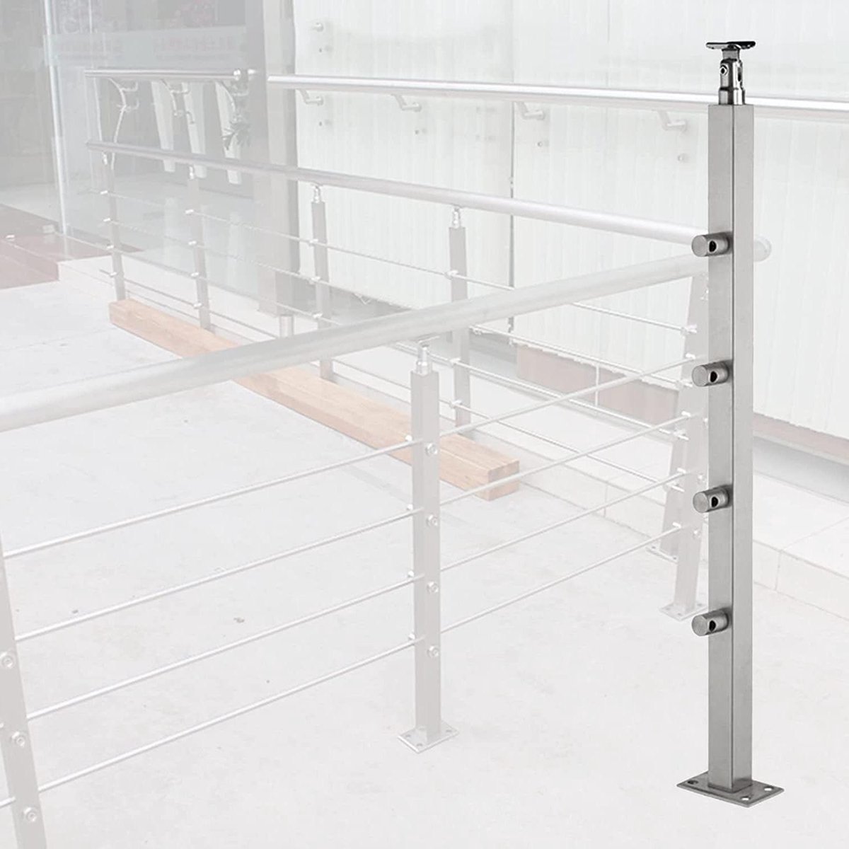 Reling Post Klem - Balustrade Spigot - Glazen Hek Plaatsen - Roestvrij Staal - 10-20 mm Kabel - Zilver