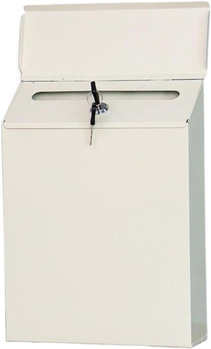 Brievenbus Muur - Postbus - Post Ontvangen - Met Sleutelslot - 30x23x6cm - Wit