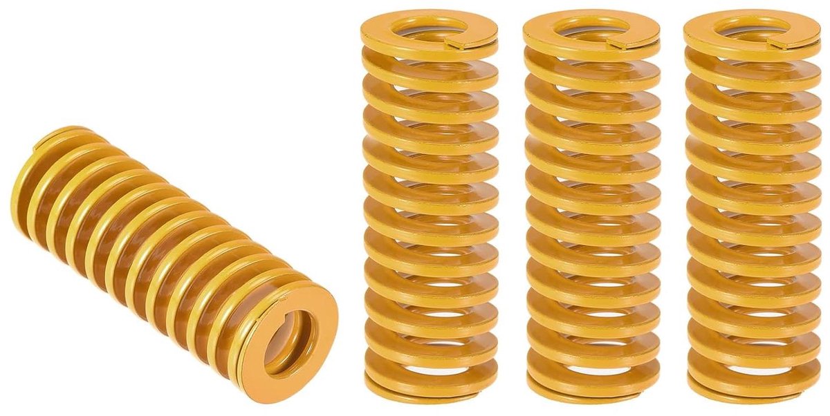 Matrijzen veren - Drukveren - 3D printer deel - Lichte belasting - 4 stuks - Geel
