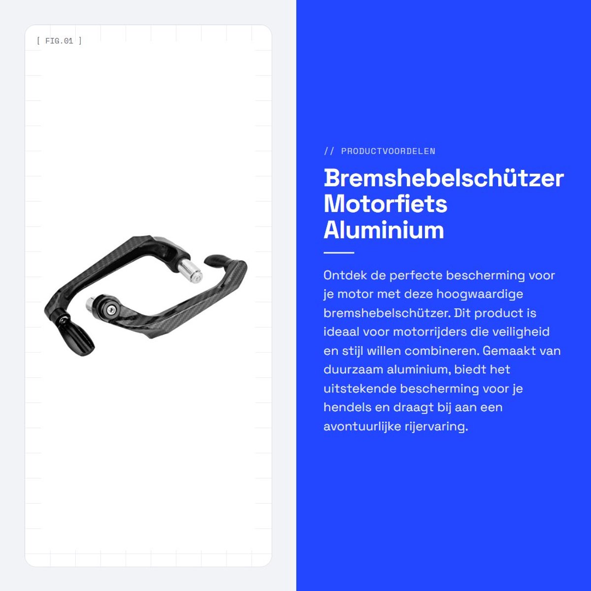 Dailygoods- Bremshebelscherm Professionele Bescherming - Lenkerscherm - Motorlenker - 7/8 Zoll - Aluminiumlegering - Zwart