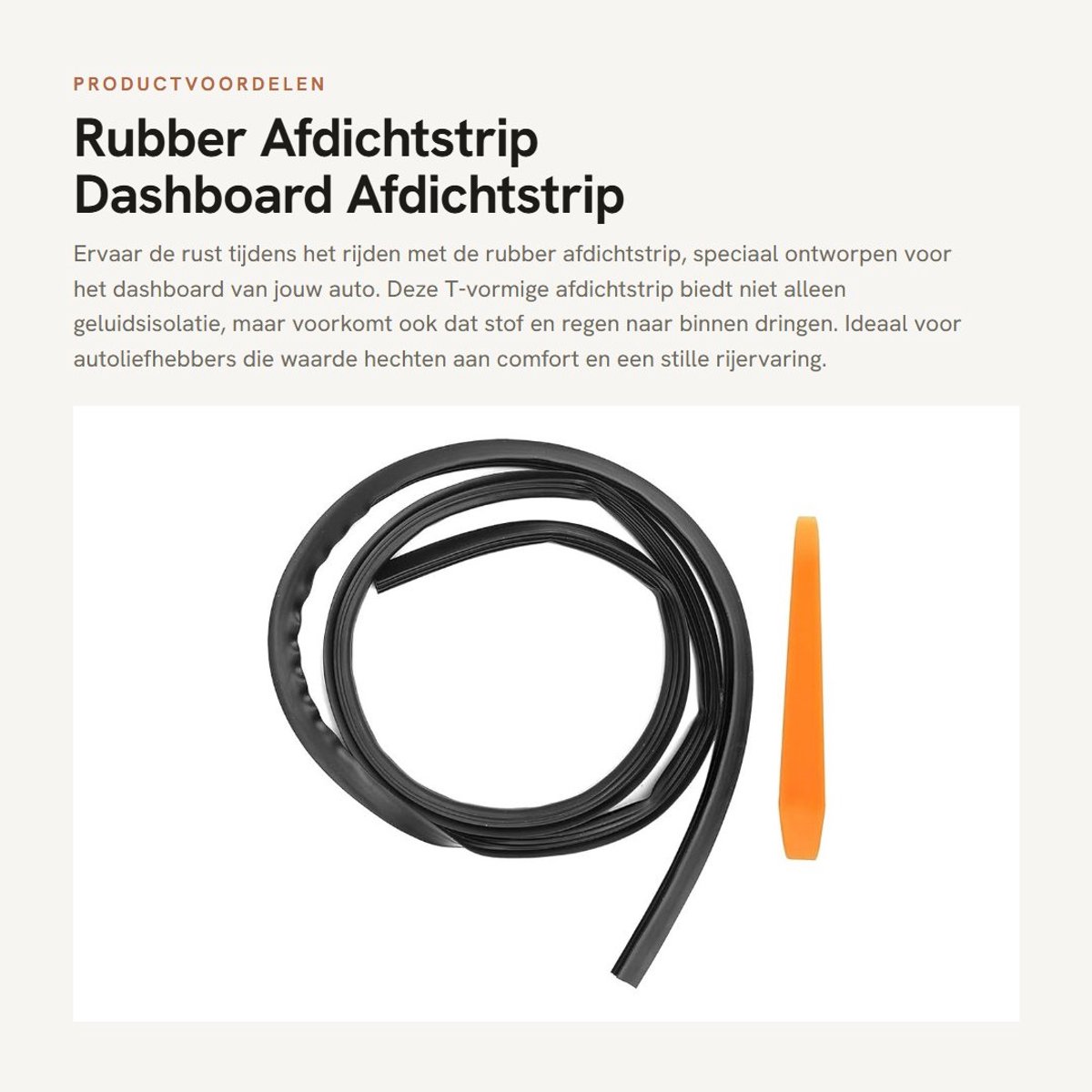 Dailygoods- Afdichtstrip Geluidsisolatie - Tochtstrip Dashboard - T-Vorm - Slijtvast TPE-Materiaal - Eenvoudige Installatie - Duurzaam en Betrouwbaar
