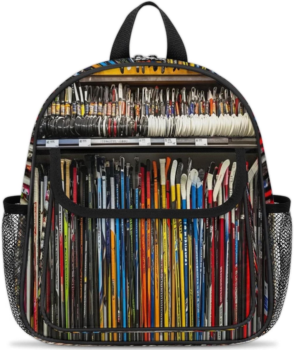 Hockey Sticks Pattern Kids Backpacks for Children Boys Girls Backpack School Nursery Bookbag Travel Casual Daypack Rucksack, Color, M