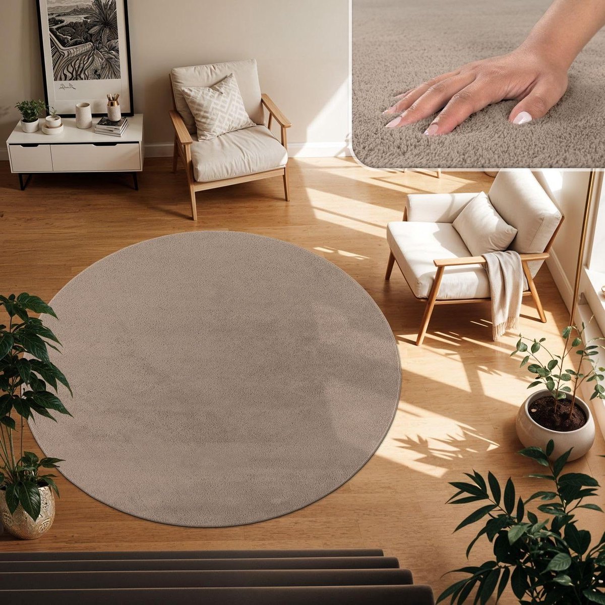Zachte Vloerkleed - Rond Kleed - Woonkamer Decoratie - Geschikt voor vloerverwarming - 120