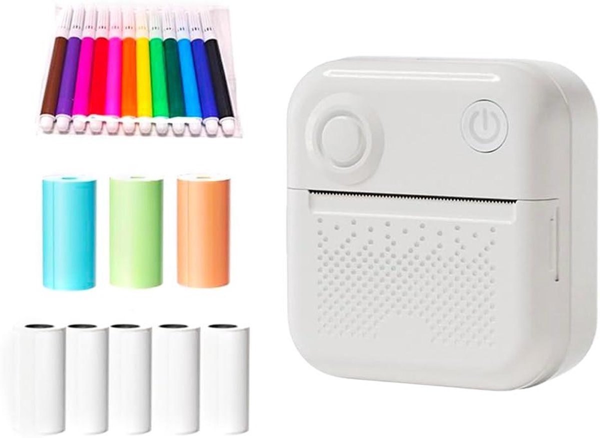 Mini Label Printer - Draagbare Printer - Etiketten Maken - Inktloze Thermische Print - 8.2 x 8.2 x 4 cm