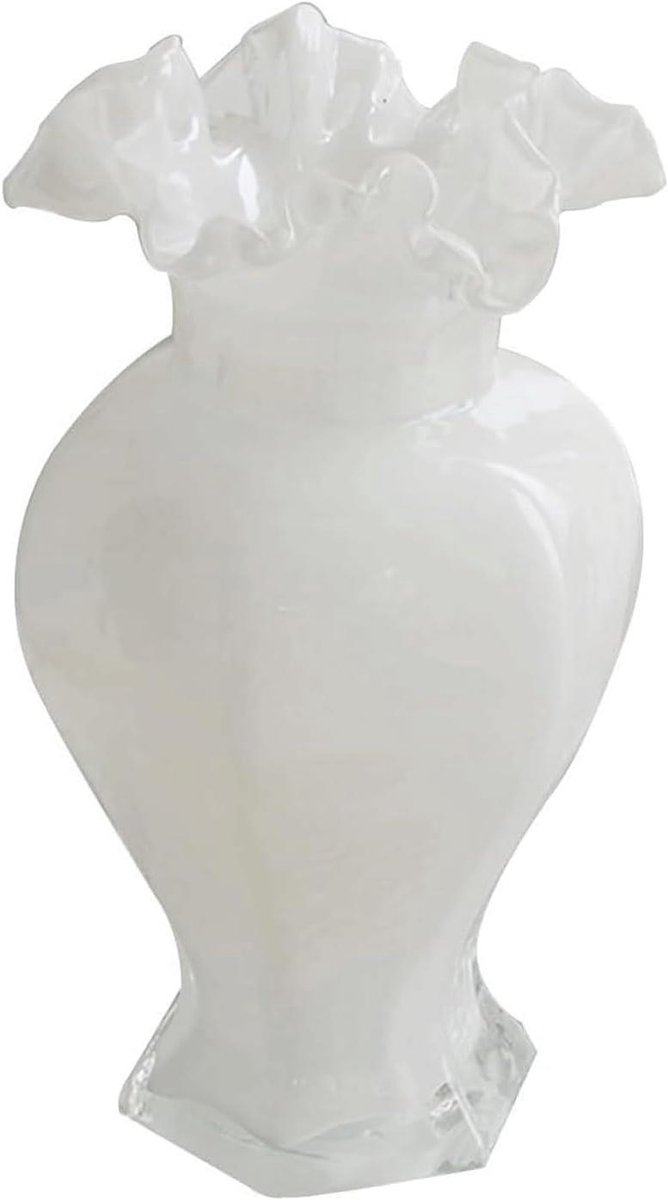 Glazen Vazen - Decoratie Fles - Bloemstukken Maken - Uniek Flesmond Ontwerp - 24 cm Hoog - Transparant