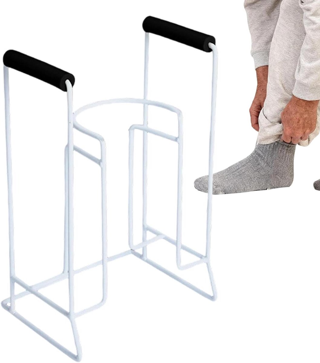 Sokkenhulp Hulpmiddel - Aantrek Hulp - Zelfstandig Aankleden - Antislip Ontwerp - 22 x 17 x 34.5 cm - Wit