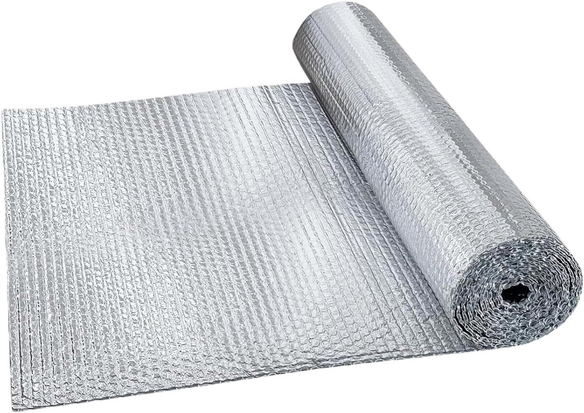 Reflecterende folie-isolatie, weerbestendige thermische bubbelisolatiefolie voor isolatie, reflecterende raamisolatie, voor gebruik voor camper, dak, garagedeur, vrachtwagen en