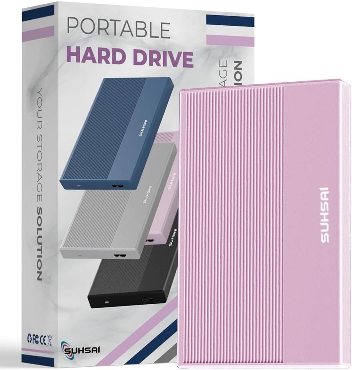 Externe Harde Schijf - Draagbare Opslag - Gegevens Beveiligen - Plug en Play - 120 GB - Roze