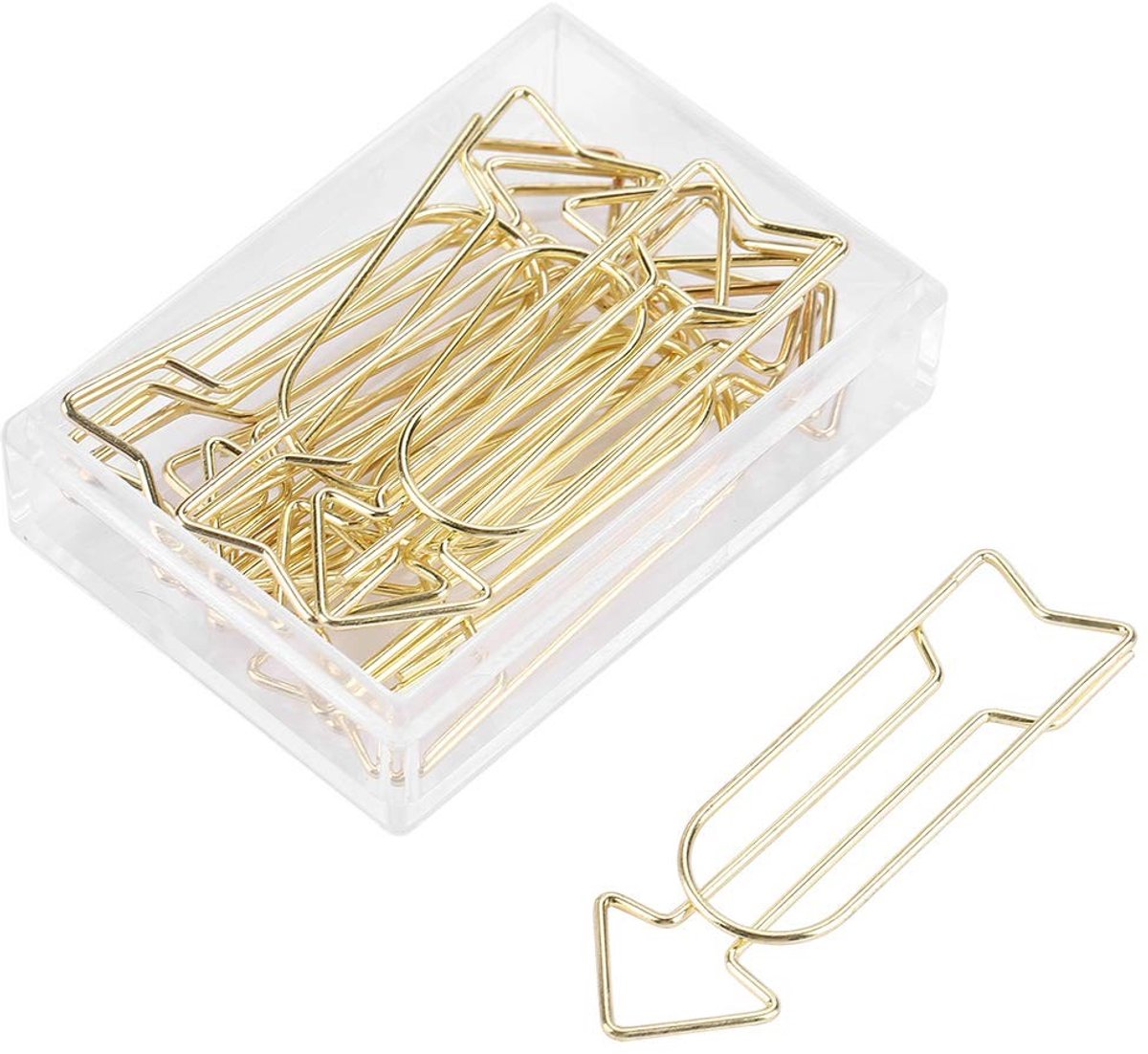 Dailygoods- Paperclips Goud - 12 Stuks - Metalen Papierclips - Veelzijdige Bladwijzers - Robuuste Constructie - Antislip Design - Papierclip