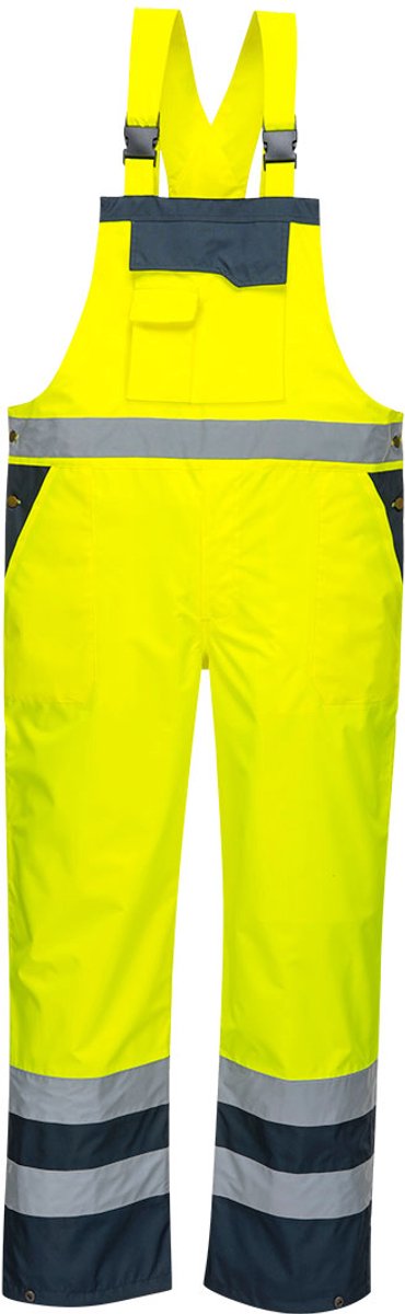 Portwest Twee Kleuren Amerikaanse Overall - Ongevoerd S488 - Geel/Marine - 4XL