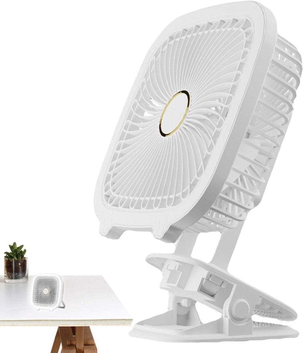 Générique Clipventilator,Multifunctionele stille tafelventilator | Mini opvouwbare ventilator met LED-licht, voor kantoor, buitenlicht, bednachtlampje