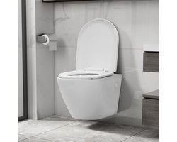 Hangtoilet Randloos - Wandtoilet Bidet - Badkamer Vernieuwen - Zacht Sluitend Deksel - 36 x 48 cm - Wit