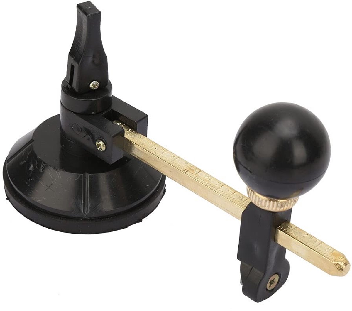 Dailygoods- Glassnijder Professioneel - Verstelbare Cirkelsnijder - Cirkelsnijder Papier/Karton - Zuignap - 6 Wielen - Snijdikte 3-12 mm