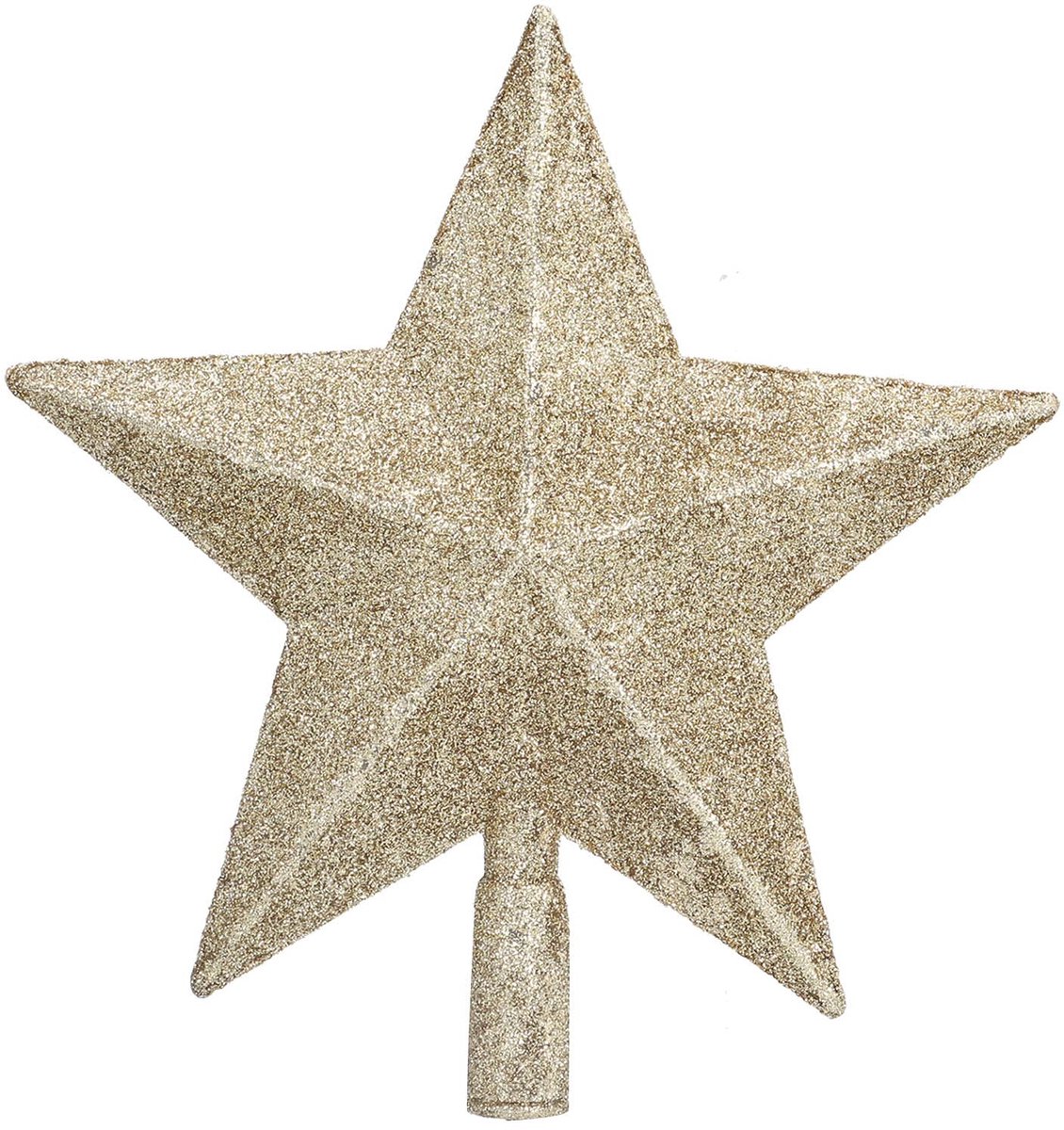 Dailygoods- Kerstster Glanzend - Mini Kerstster - Onbreekbaar - Boom Topper - 5-Puntige Ster - Gouden Decoratie - Boomtopper