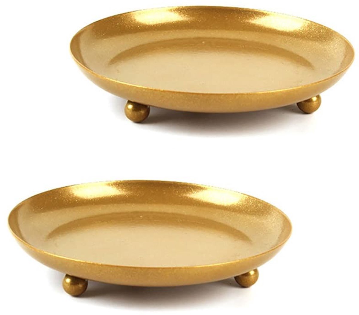 Dailygoods- Theelichthouders 2 Stuks - Gouden Kandelaar - Roestvrij/IJzer - Duurzaam - Decoratie voor Feestjes - Stabiliteit met Ronde Poten - Kaarsenhouder
