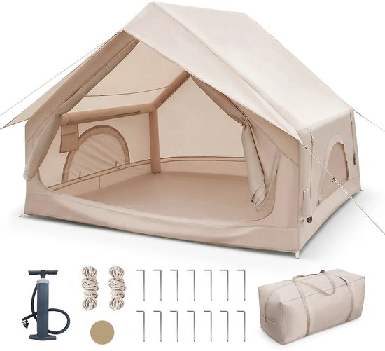 Innovastore Opblaasbare Kampeertent - Campingtent - Tent - Kampeertent - Draagbare kampeertent - Glamping-tent - 2-4 personen — afbeelding 2