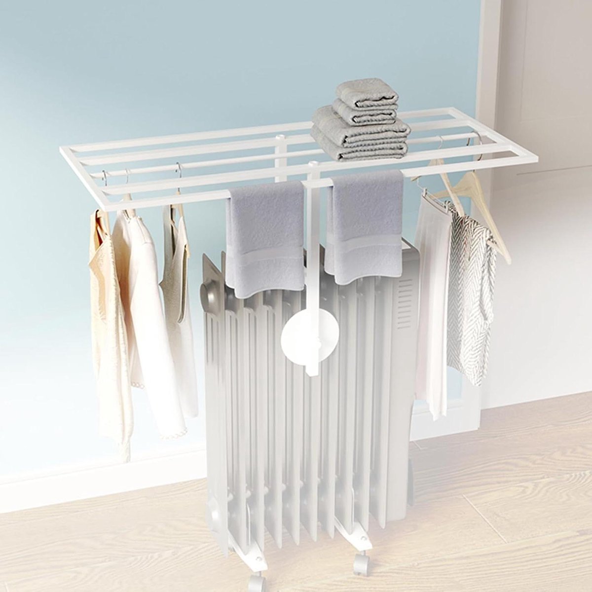 Radiator Droogrek - Kledinghanger - Kleding Drogen - Ruimtebesparend Ontwerp - 5 Stangen -