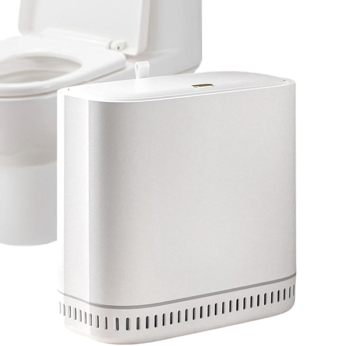 Afvalemmer met deksel - Prullenbak toilet - Hygiënisch afval scheiden - Geurdichte vacuümafdichting - 15 cm breed - Wit